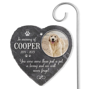Personalized Memorial Garden Slate & Hook - Cemetery Decorations for Grave, Dog Memorial Gifts, Pet Memorial Stones, Loss of Dog Sympathy Gift, Dog Memorial Stone