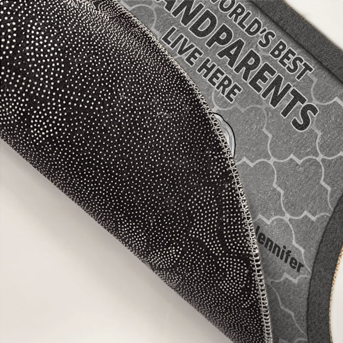 The Best Grandparents In The World - Family Personalized Custom Decorative Mat - Gift For Grandpa, Grandma, Grandparents