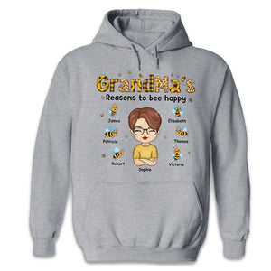My Reasons To Bee Happy - Family Personalized Custom Unisex T-shirt, Hoodie, Sweatshirt - Mother's Day, Birthday Gift For Grandma