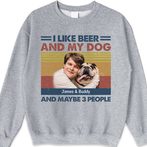 I Like Beer And My Dogs - Dog Personalized Custom Unisex T-shirt, Hoodie, Sweatshirt - Upload Image, Gift For Pet Owners, Pet Lovers