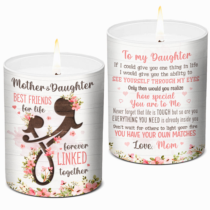 Mother & Daughter, Best Friends For Life - Family Personalized Custom  Smokeless Scented Candle - Gift For Daughter From Mother