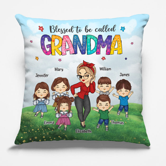 Blessed To Be Called Grandma - Family Personalized Custom Pillow - Mother's Day, Birthday Gift For Grandma