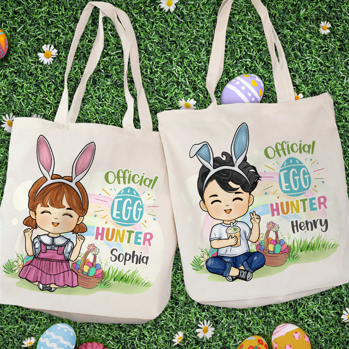 Official Egg Hunter - Family Personalized Custom Tote Bag - Gift For Family Members