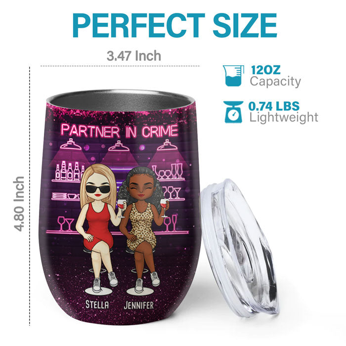 Hey, We're Sage & Hood - Bestie Personalized Custom Wine Tumbler - Gift For Best Friends, BFF, Sisters