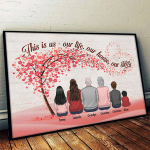 Grandparents & Grandkids Forever Linked Together - Family Personalized Custom Horizontal Poster - Gift For Family Members
