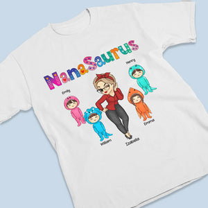 Nanasaurus & Her Kids - Family Personalized Custom Unisex T-shirt, Hoodie, Sweatshirt - Mother's Day, Birthday Gift For Mom, Grandma