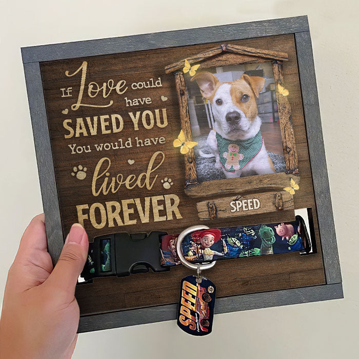 Personalized Paw Prints on Heart Pet Memorial Glass Picture Frame