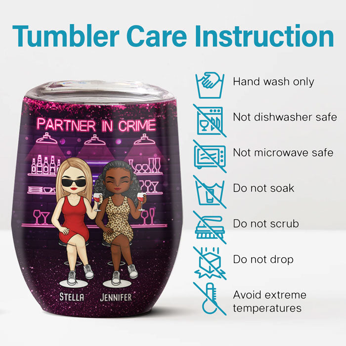 Hey, We're Sage & Hood - Bestie Personalized Custom Wine Tumbler - Gift For Best Friends, BFF, Sisters