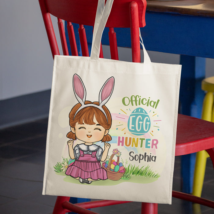 Official Egg Hunter - Family Personalized Custom Tote Bag - Gift For Family Members