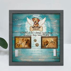 Angels Don't Always Have Wings, Mine Has Paws - Memorial Personalized Custom Pet Loss Sign, Collar Frame - Upload Image, Sympathy Gift, Gift For Pet Owners, Pet Lovers