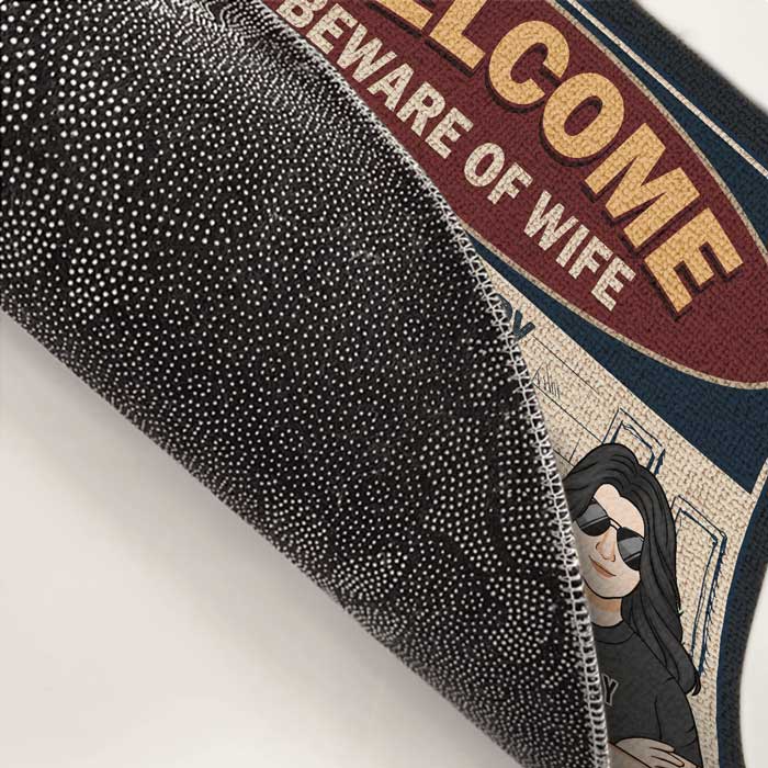 Welcome To Our Home, The Kids Are Shady & My Husband Is Cool - Family Personalized Custom Decorative Mat - Gift For Family Members