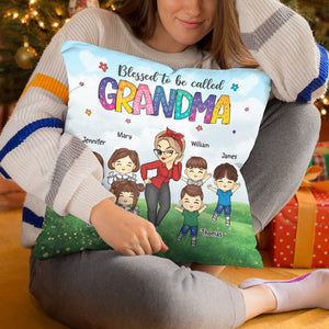 Blessed To Be Called Grandma - Family Personalized Custom Pillow - Mother's Day, Birthday Gift For Grandma