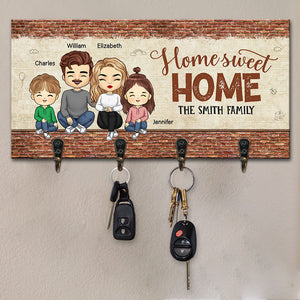 Our Home Sweet Home - Family Personalized Custom Key Hanger, Key Holder - Gift For Family Members