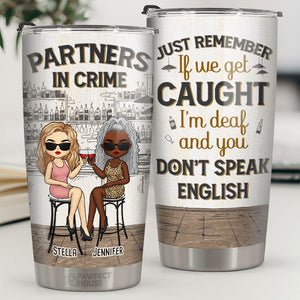 Tolerating Idiots & Keeping Each Other Sane - Bestie Personalized Custom Tumbler - Gift For Best Friends, BFF, Sisters