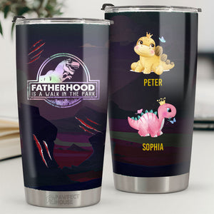 Gift for Dad - Fatherhood Is A Walk In The Park - Dark Ver. - Personalized Tumbler