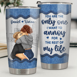 I Love You More The End I Win - Couple Personalized Custom Tumbler - Gift For Husband Wife, Anniversary