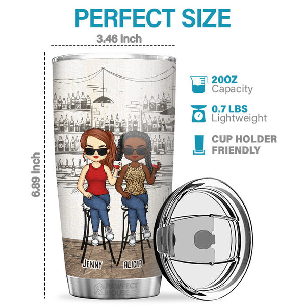 Besties Forever Personalized Drunk Friends Acrylic Tumbler 03NATN05082 -  GoDuckee