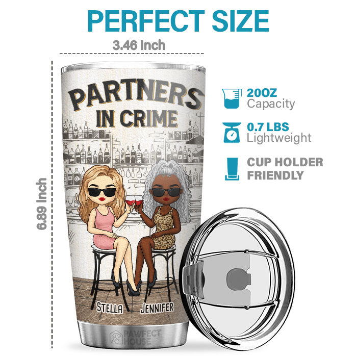 Tolerating Idiots & Keeping Each Other Sane - Bestie Personalized Custom Tumbler - Gift For Best Friends, BFF, Sisters