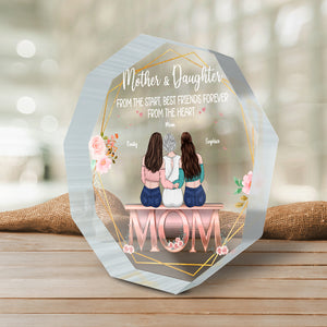 You Are The Piece That Holds Us Together, Mom - Family Personalized Custom Nonagon Shaped Acrylic Plaque - Mother's Day, Birthday Gift For Mom From Daughters