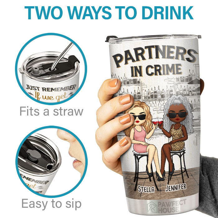 Tolerating Idiots & Keeping Each Other Sane - Bestie Personalized Custom Tumbler - Gift For Best Friends, BFF, Sisters