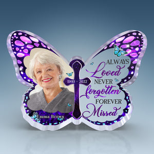 I Am Always With You - Memorial Personalized Custom Butterfly Shaped Acrylic Plaque - Upload Image, Sympathy Gift, Gift For Family Members