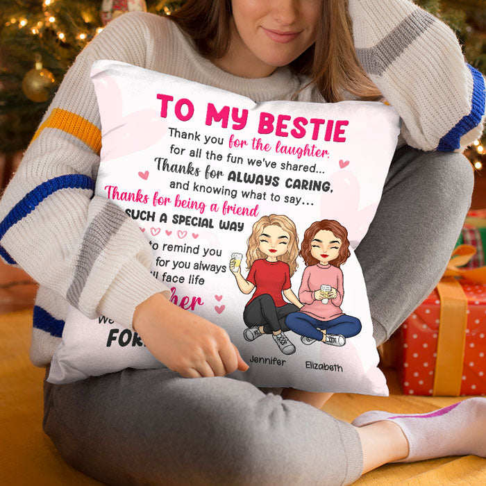 Thank You For The Laughter Friendship - Personalized Pillow (Insert  Included)