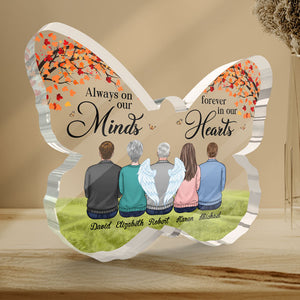 Our Hearts Were Not Ready - Memorial Personalized Custom Butterfly Shaped Acrylic Plaque - Sympathy Gift, Gift For Family Members