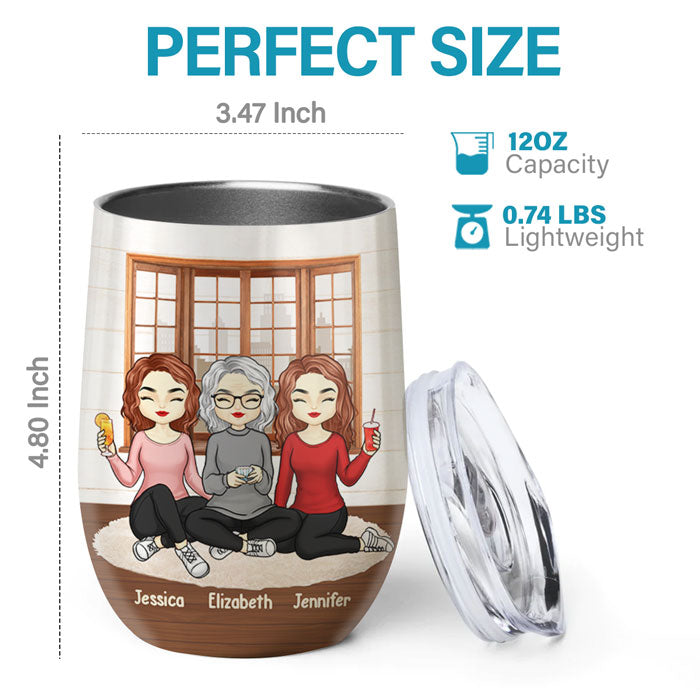 Forever Linked Together - Family Personalized Custom Wine Tumbler - Mother's Day, Birthday Gift For Mom From Daughter