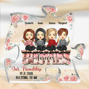 There Is No Greater Gift Than Sisters - Bestie Personalized Custom Puzzle Shaped Acrylic Plaque - Gift For Best Friends, BFF, Sisters