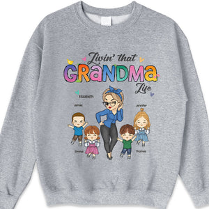 Livin' That Grandma Life - Family Personalized Custom Unisex T-shirt, Hoodie, Sweatshirt - Mother's Day, Birthday Gift For Mom, Grandma