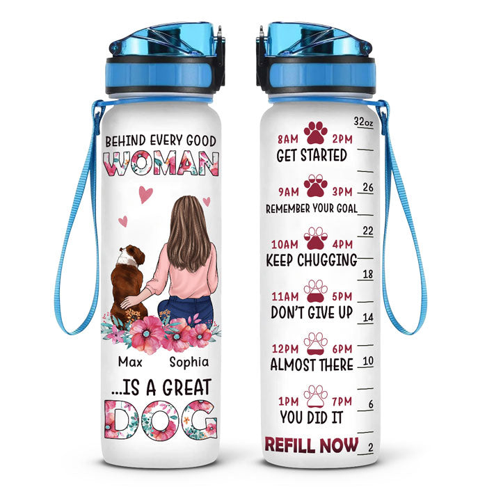 A Girl & Her Dogs - Memorial Personalized Custom Water Tracker