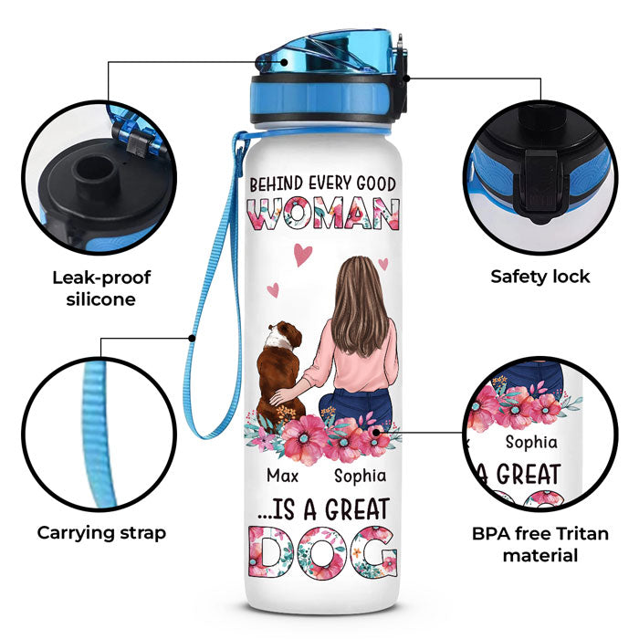 A Girl & Her Dogs - Memorial Personalized Custom Water Tracker Bottle -  Pawfect House ™