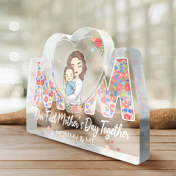 The Love Between Mother And Children - Gift for mom, daughter, son -  Personalized Shaped Plaque Light Base