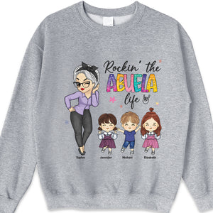 Rokin' The Abuela Life - Family Personalized Custom Unisex T-shirt, Hoodie, Sweatshirt - Mother's Day, Birthday Gift For Mom, Grandma