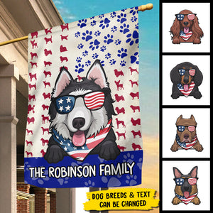 The American Family - 4th Of July Decoration - Personalized Dog Flag.