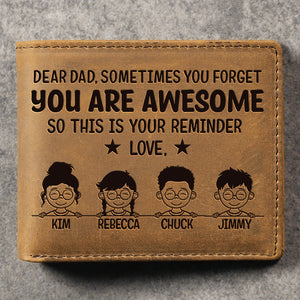 You Are Awesome Dad - Personalized Bifold Wallet - Gift For Dad