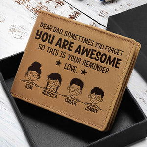 You Are Awesome Dad - Personalized Bifold Wallet - Gift For Dad