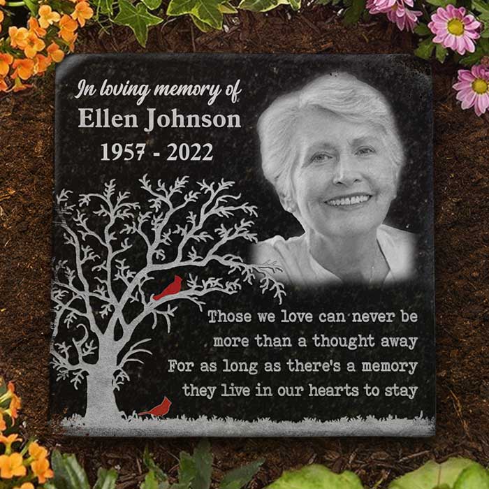 Those We Love Can Never Be More Than A Thought Away - Personalized Memorial Stone, Human Grave Marker - Upload Image, Memorial Gift, Sympathy Gift