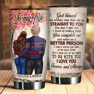 To My Wife, The Day I Met You I Found My Missing Piece - Gift For Couples, Personalized Tumbler.