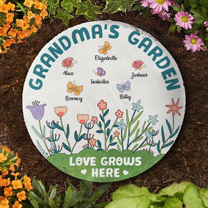 Grandma's Garden Where Love Grows - Personalized Garden Stone - Gift For Grandma, Grandparents