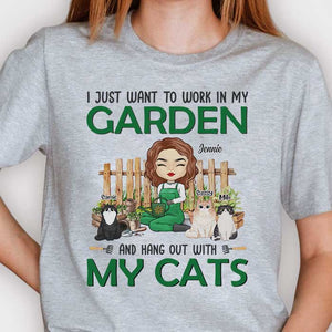 Hang Out With My Cats - Personalized Unisex T-shirt, Hoodie - Gift For Gardening Lovers