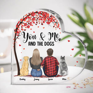 You, Me & These Furry Kids - Couple Personalized Custom Heart Shaped Acrylic Plaque - Gift For Couples, Pet Owners, Pet Lovers