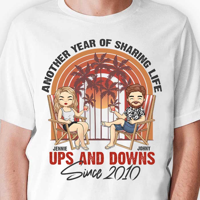 thumbnail image 2 of Another Year Of Sharing Life Ups And Downs Since 1994 Couple T-Shirt 2 of 10