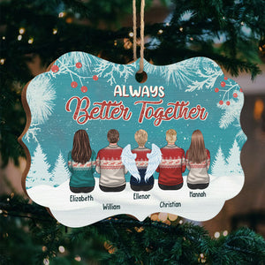 Always Better Together - Personalized Custom Benelux Shaped Wood Christmas Ornament - Gift For Family, Christmas Gift