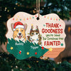 Joyeux Noël à notre serviteur humain - Décoration personnalisée pour chien et chat - Bois en forme de Benelux - Cadeau de Noël pour les propriétaires et les amoureux des animaux