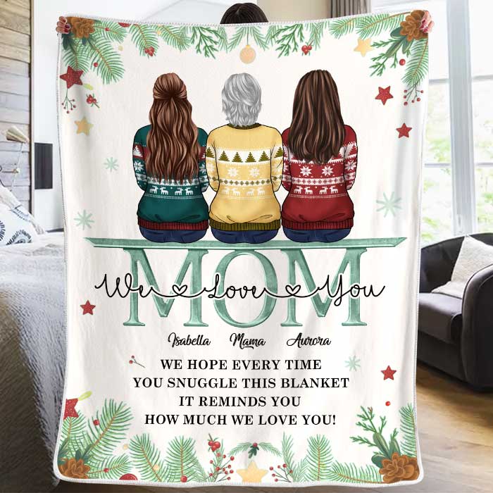 Personalized throw blanket gift for Mom or Dad, thanking them for being who  they are, what Mom has meant to you since birth.