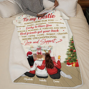 To My Bestie, Always Here For You - Bestie Personalized Custom Blanket - Christmas Gift For Best Friends, BFF, Sisters