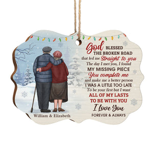 I Love You, Forever And Always - Personalized Custom Benelux Shaped Wood Christmas Ornament - Gift For Couple, Husband Wife, Anniversary, Engagement, Wedding, Marriage Gift, Christmas Gift