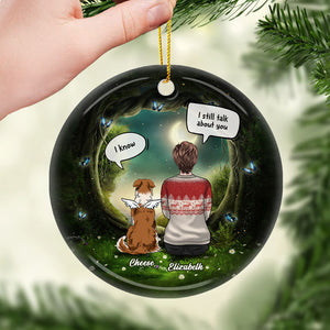 I Still Miss The Sound Of Your Paws - Personalized Custom Round Shaped Ceramic Christmas Ornament - Memorial Gift, Sympathy Gift, Christmas Gift