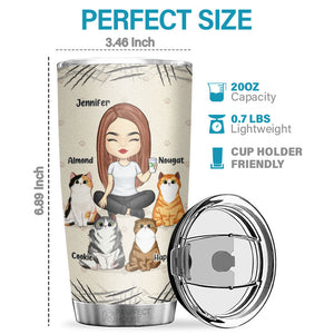 Cat Mom's Nutrition Facts, Amazing Cat Mom, Unconditional Love - Personalized Tumbler - Gift For Cat Lovers, Cat Owners, Cat Gift, Gift For Pet Lovers